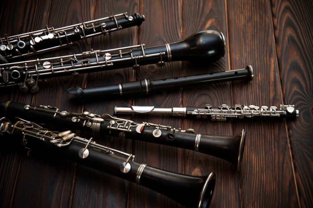 10 woodwind and store brass instruments