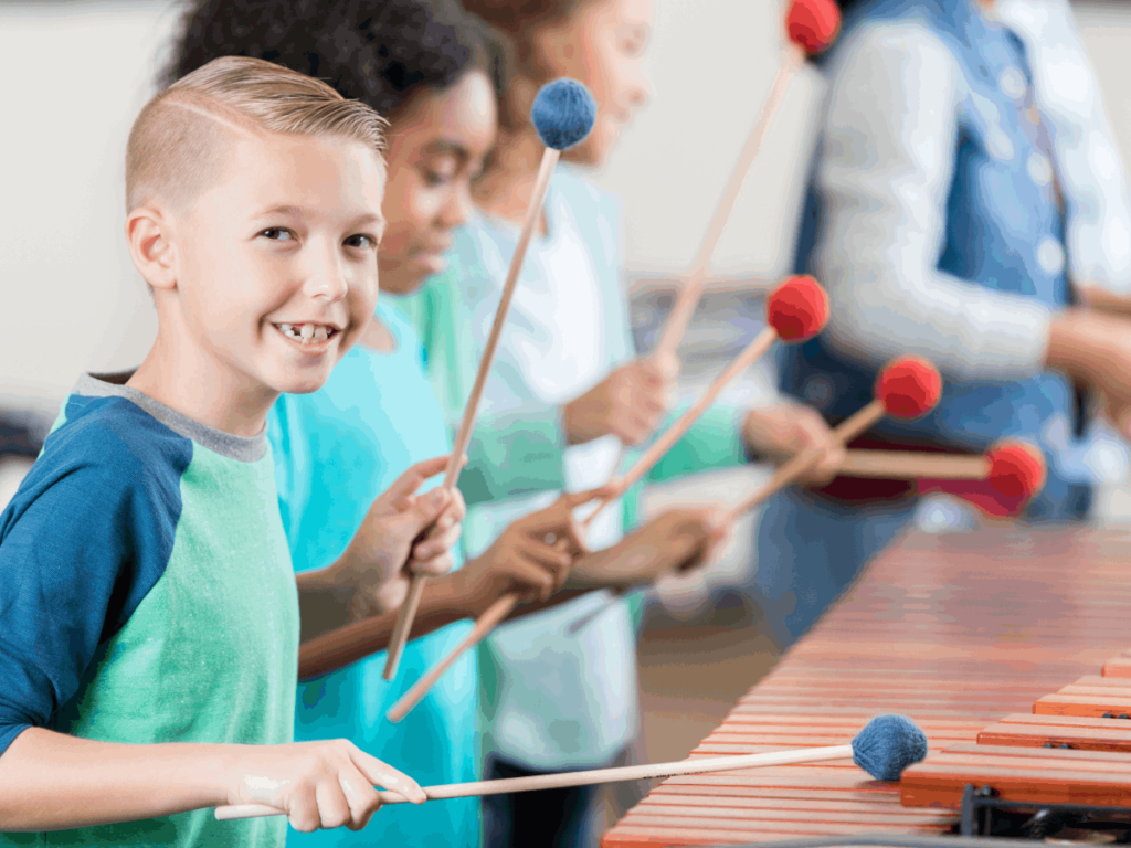 Kids Playing Percussion Instruments