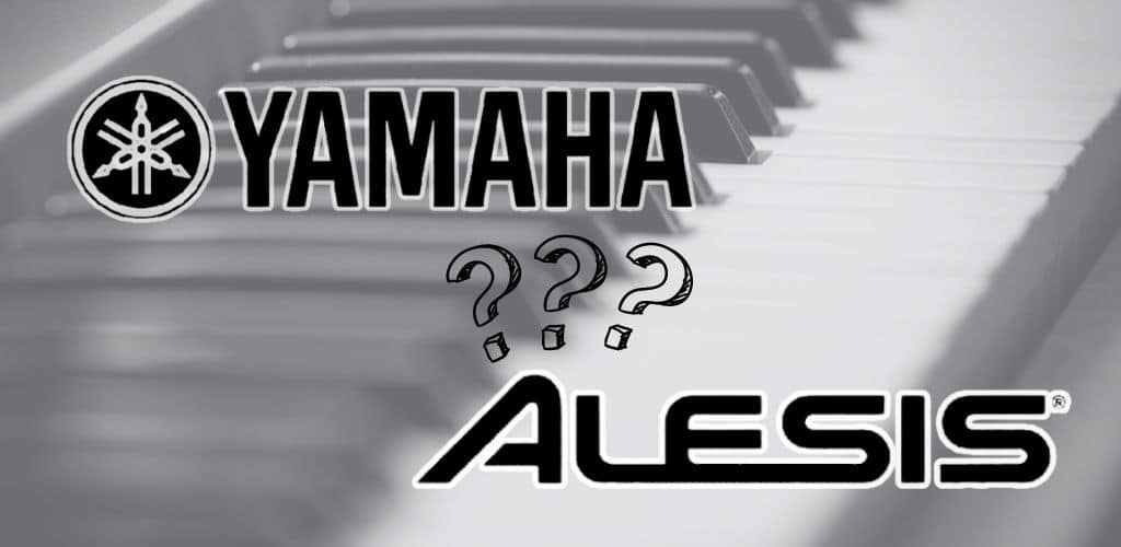 The Ultimate Battle: Alesis Recital Pro Vs Yamaha P45 Yamaha And Alesis Brand Logo With Question Mark In Between