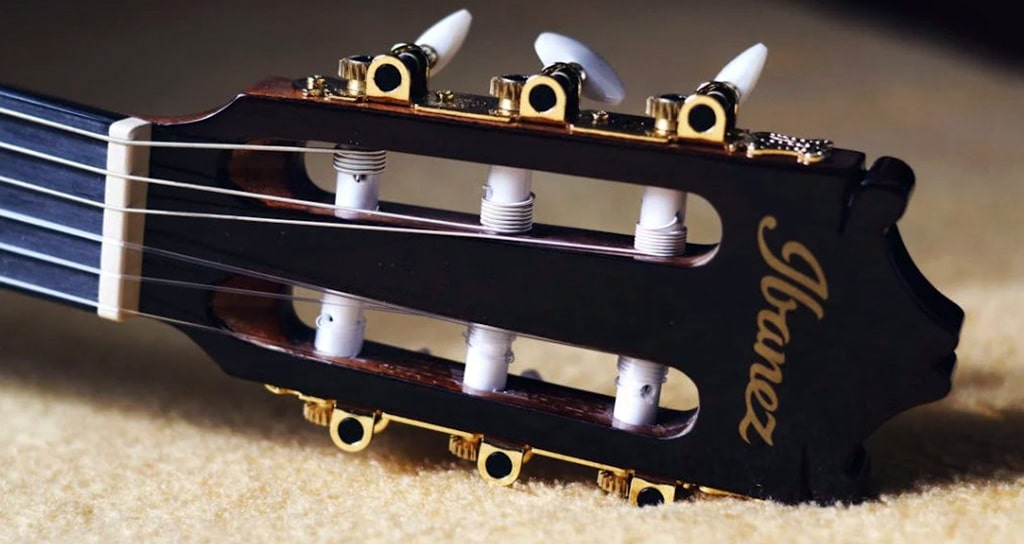 Close-Up Of Ibanez Classical Guitar
