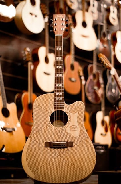 Best 3/4 Acoustic Guitar For Beginners Close-Up Shot Of An Acoustic Guitar