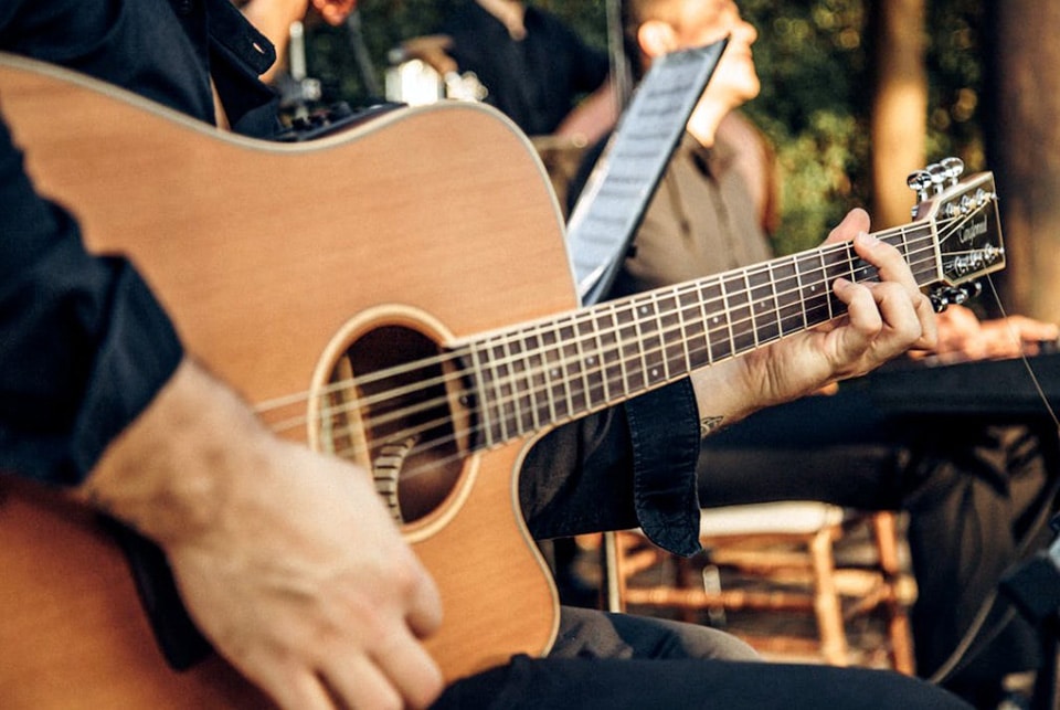 Best 3/4 Acoustic Guitar For Beginners Man Playing Guitar