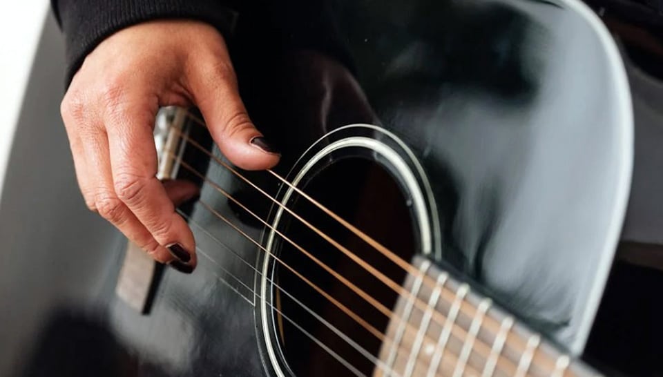 Best 3/4 Acoustic Guitar For Beginners Playing Black Acoustic Guitar