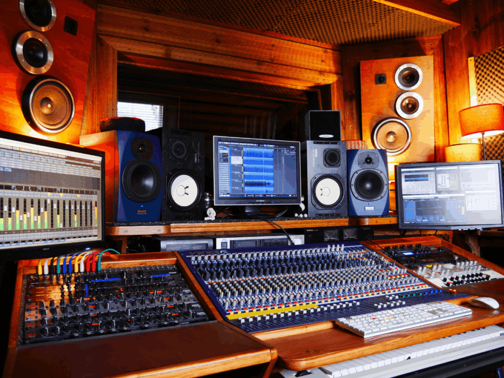 Speaker In A Music Production Room