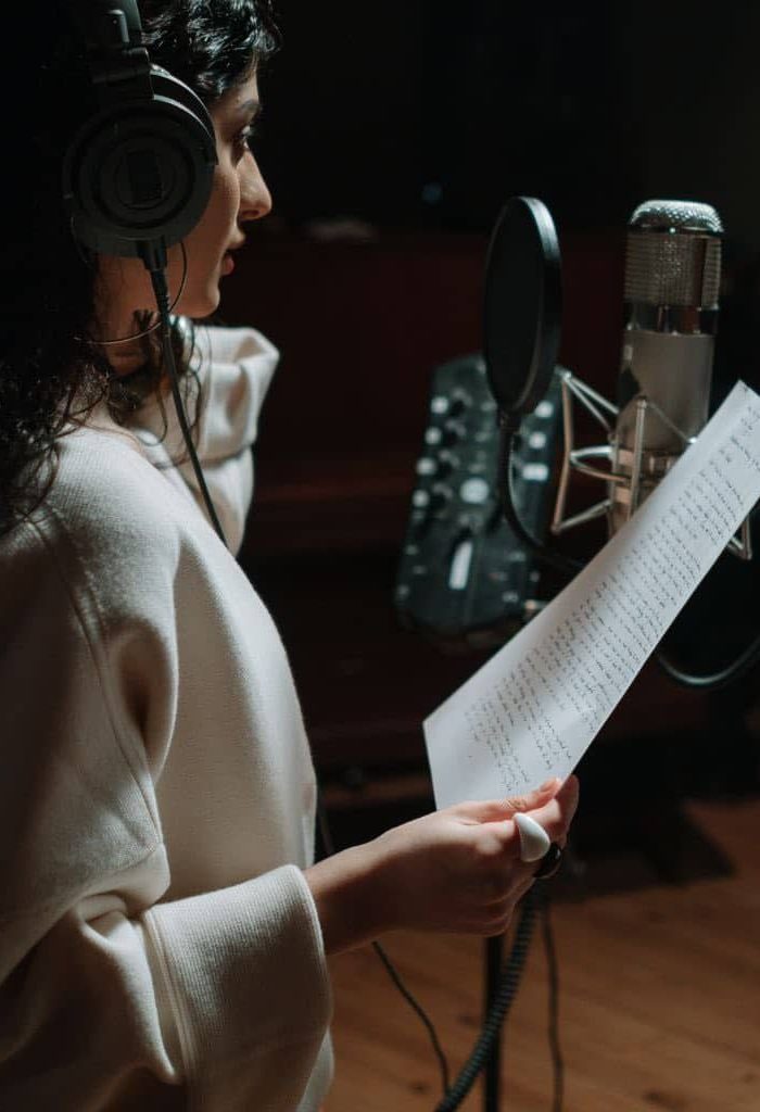 A Singer Inside A Recording Studio A Singer Inside A Recording Studio
